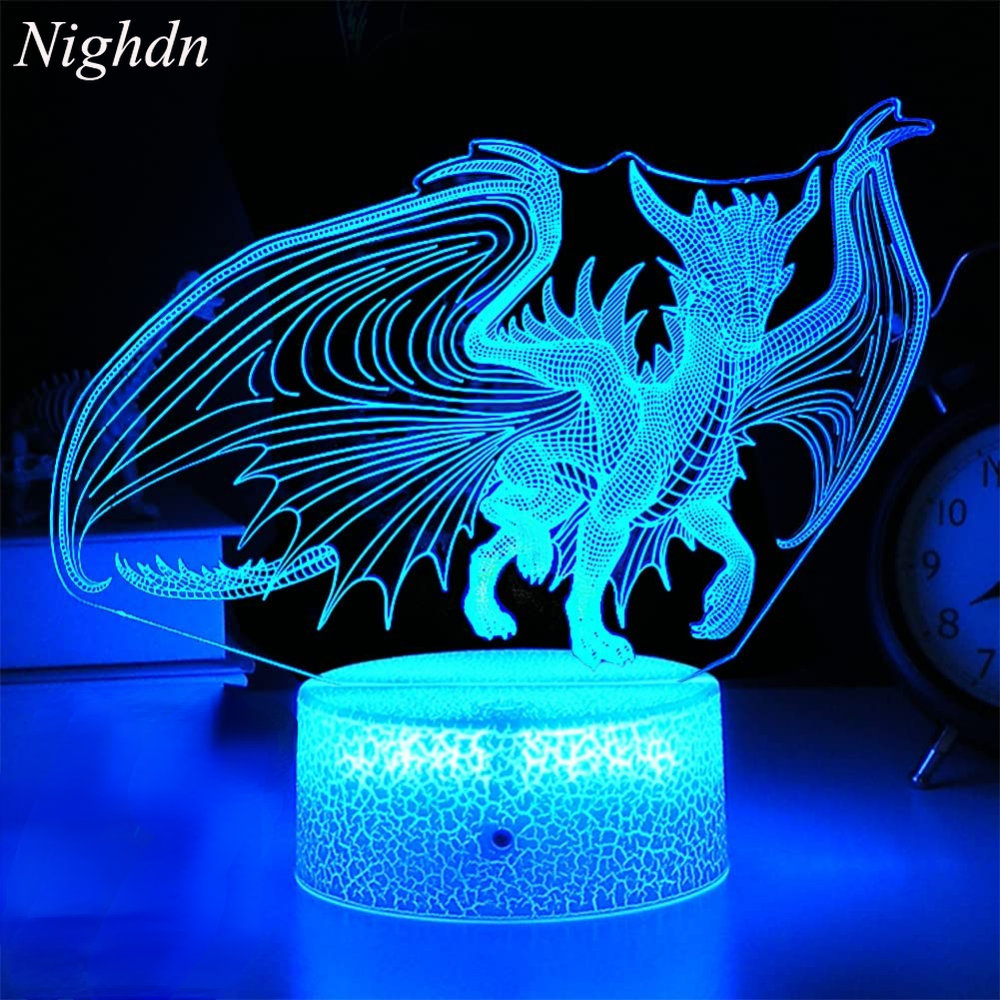 Baby Nursery Boy - Dragon Night Light Acrylic LED USB