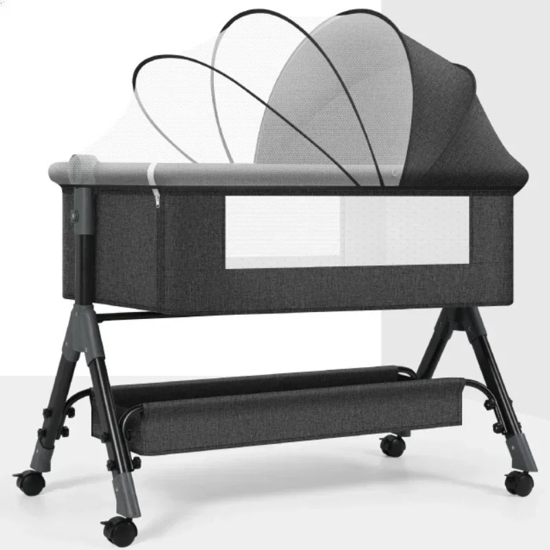 Movable Splicing Crib Foldable - огляд і ціна Baby Nursery Trolley