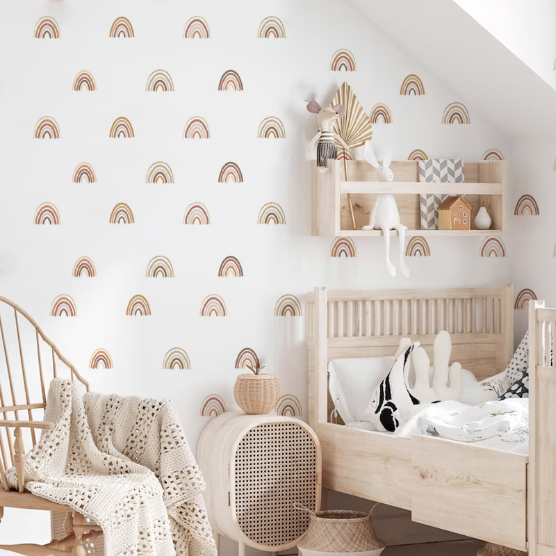 Boho Rainbow Wall Decals Wall  - огляд і ціна Baby Nursery Decor Girl