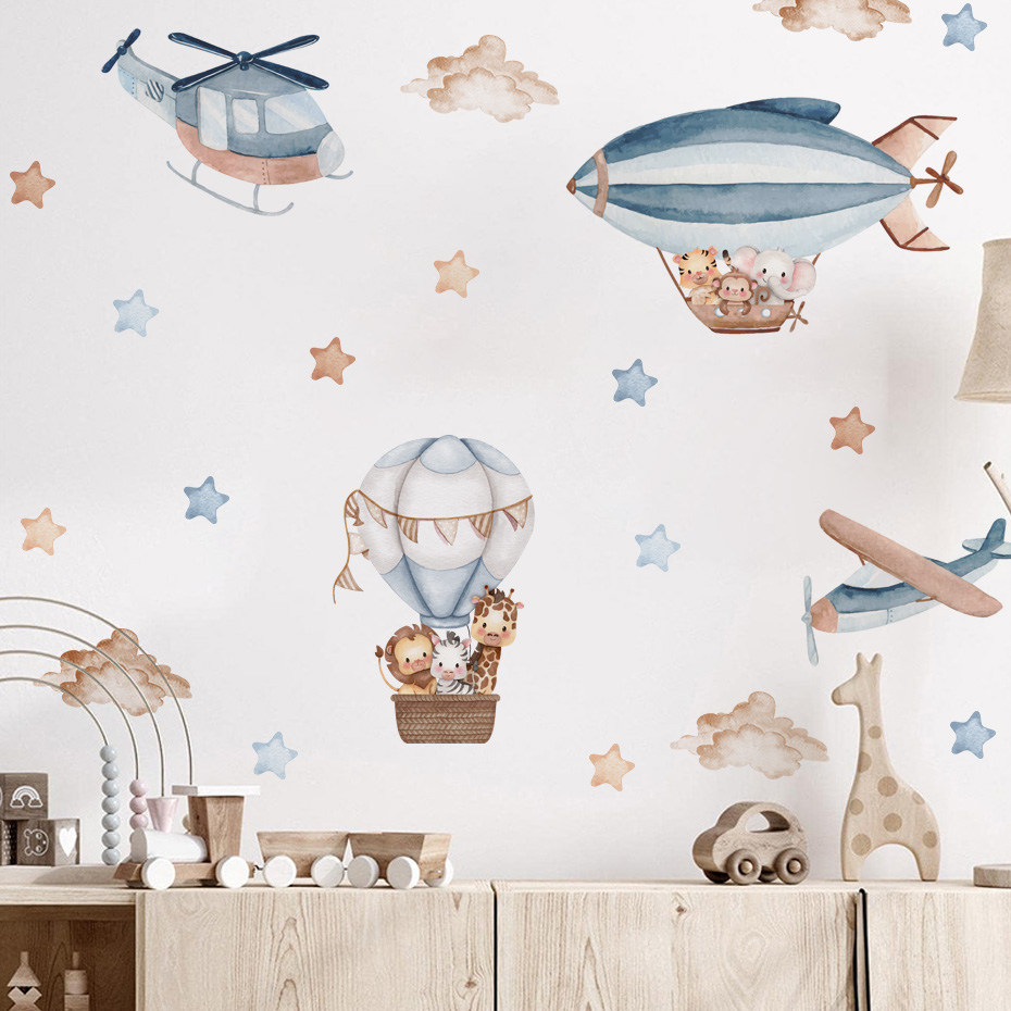 Watercolor Animals Hot Air Bal - огляд і ціна Baby Nursery Boy